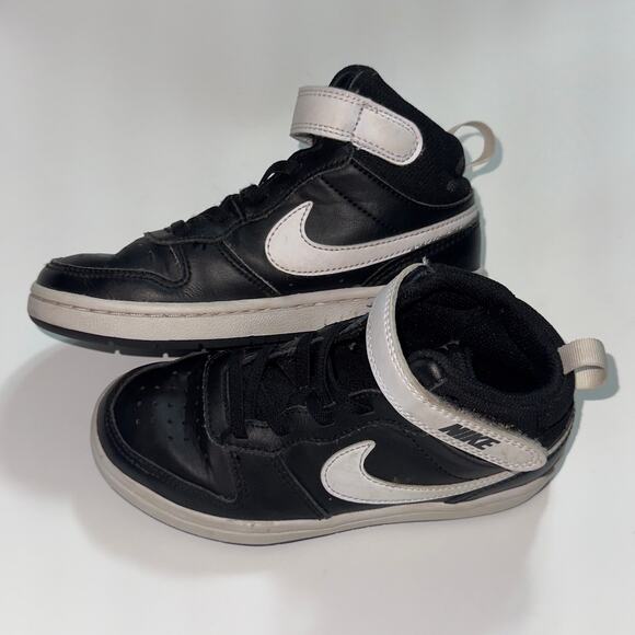 Nike Court Borough Mid 2 Black/White Toddler High Top Sneakers Size 12C - Picture 1 of 7